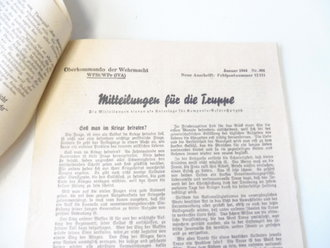 Mitteilungen für die Truppe des Oberkommando der Wehrmacht datiert 1944. 8 Stück