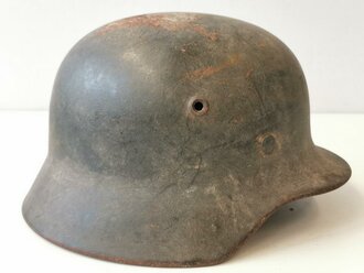 Luftwaffe, Stahlhelm Modell 1940. Ungereinigtes, zusammengehöriges Stück, das Leder ausgetrocknet, das Abzeichen vergangen