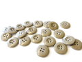 10 Stück / 10 pcs Kunstharz Knöpfe khaki 18mm