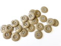 10 Stück / 10 pcs Kunstharz Knöpfe khaki 18mm