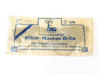 Vorschriftsmäßige Militär Maskenbrille in ungeöffneter Verpackung