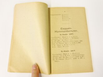 Offizier Verzeichnis der Etappen Inspektion 15 Stand 1917