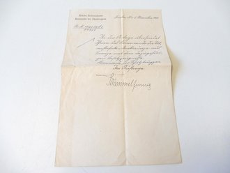 Kommando der Schutztruppen, Anschreiben bzgl. übersendung der Südwest