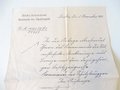 Kommando der Schutztruppen, Anschreiben bzgl. übersendung der Südwestafrika Denkmünze mit dazugehörigem Besitzzeugnis datiert 1907