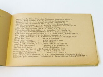 Mitgliederliste mit anhängendem Geburtstagsverzeichnis vom Offizier Zusammenschluß R.I.R. 52 Ausgabe 1937