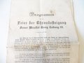 Eintrittskarte und Programm für die Feier der Thronbesteigung seiner Majestät König Wilhelm III im November 1913