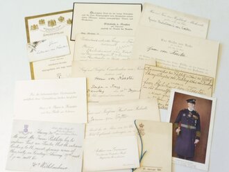 Großadmiral Hans von Köster, Konvolut Einladungen, Visitenkarten usw. aus seinem persönlichen Besitz