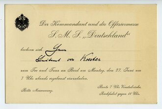 Großadmiral Hans von Köster, Einladung des...