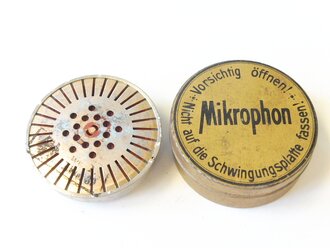 Mikrophon Sprechkapsel Reichswehr in Blechdose