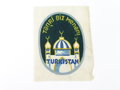 Heer, Armabzeichen für freiwilligeTurkistan, gedruckte Ausführung, seltene Variante "Tenri biz Menem"