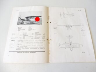 Baumustertafeln der Henschel-Flugzeuge, 15 Seiten, Maße etwas unter A4