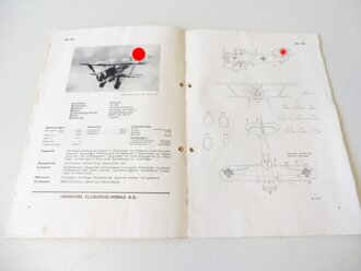 Baumustertafeln der Henschel-Flugzeuge, 15 Seiten, Maße etwas unter A4