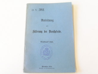 1. Weltkrieg, D.V. 392 " Anleitung zur...