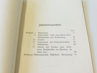 1. Weltkrieg, D.V. 392 " Anleitung zur Fütterung der Dienstpferde" datiert 1914, 36 Seiten