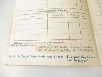 Norwegen, Nachlass eines Matrosen bestehend aus Verleihungsurkunden zur Marine Frontspange in Bronze, KVK 2.Klasse m.S. , Führungsbuch, Schießbuch Marine und Gesundheitsbuch