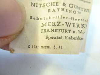 Allgemeine Schutzbrille Wehrmacht mit Anleitung