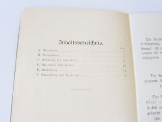 Anleitung zur Verwendung der Kreiskorn Visiereinrichtung für MG datiert 1917. 16 Seiten