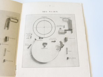 Anleitung zur Verwendung der Kreiskorn Visiereinrichtung für MG datiert 1917. 16 Seiten