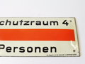 Emailschild " Luftschutzraum 4 - 50 Personen" 42 x 15cm, leuchtet im Dunkeln