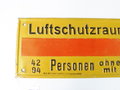 Blechschild " Luftschutzraum 185 F-G" Originallack, 42 x 15cm