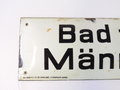 Luftschutz Emailschild " Bad für Männer" 42 x 15cm, leuchtet im Dunkeln