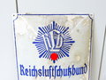 Emailschild " Reichsluftschutzbund Orts-Kreisgruppe Northeim, Der Untergruppenführer " 65 x 45cm, stark restauriert