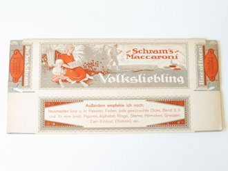 Verpackung "  Schram´s Maccaroni "  Maße  14 x 31cm, ungebrauchtes Firmenmuster