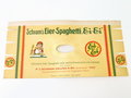 Verpackung "  Schram´s Eier Spaghetti "  Maße  14 x 29cm, ungebrauchtes Firmenmuster