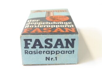 Preßstoff Rasierer "Fasan" in Umverpackung