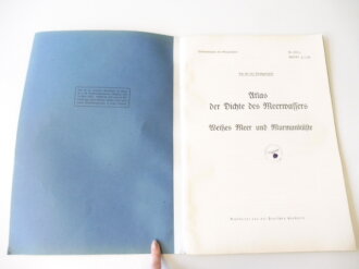 Atlas der Dichte des Meerwassers - Weißes Meer und Murmanküste, Stempel entnazifiert, Kriegsmarine