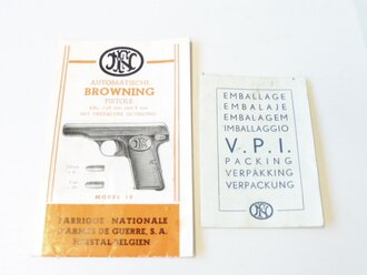 Automatische Browning Pistole Model 10, Verpackung und Anleitung