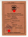 Reichsnährstand Verwaltungs Beitrags Karte für ausländ. u. fremdvölk. ldw. Arbeiter, hier eines Russen , datiert 1944
