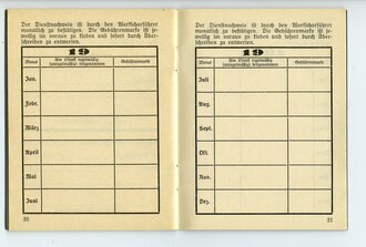 Werkscharen der Deutschen Arbeitsfront, Dienstbuch eines Angehörigen aus Berlin , ausgestellt 1938