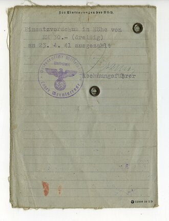 Rückkehrer Ausweis für das Altreich datiert 1940