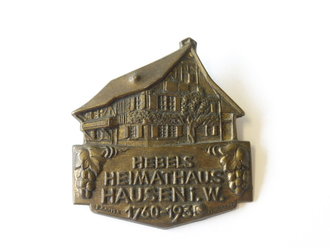 Blechabzeichen Hebels Heimathaus Hausen i.W. 1935