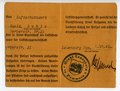 Ausweis für Luftschutzwarte eines Angehörigen aus Lauenburg, ausgestellt 1941