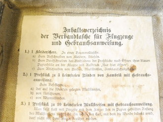 1. Weltkrieg Verbandtasche für Flugzeuge datiert 1915