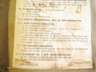 1. Weltkrieg Verbandtasche für Flugzeuge datiert 1915