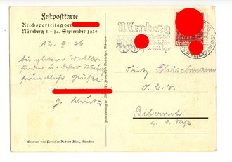 Propaganda Postkarte Reichsparteitag Nürnberg 1936,...