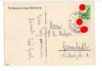 Propaganda Postkarte Reichsparteitag Nürnberg 1938,...