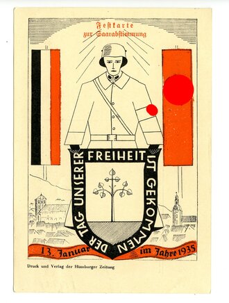 Propaganda Karte 13.1.1935 Volksabstimmung Saar
