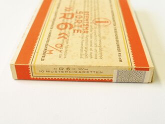 Schachtel Zigaretten "R6" ungeöffnet , Steuerbanderole mit Hakenkreuz, aus der originalen Umverpackung