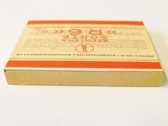 Schachtel Zigaretten "R6" ungeöffnet , Steuerbanderole mit Hakenkreuz, aus der originalen Umverpackung