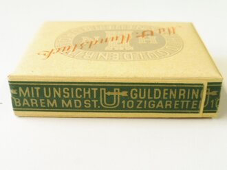 Schachtel Zigaretten " Güldenring Mundstück" ungeöffnet , Steuerbanderole mit Hakenkreuz, aus der originalen Umverpackung