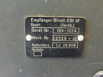 Luftwaffe Blindlande Empfänger EBl 3F Ln 28860 . Originallack, Funktion nicht geprüft