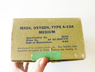 U.S. Army Air Force, Mask, Oxygen, Type A-10A, Medium. VGC boxed complete set