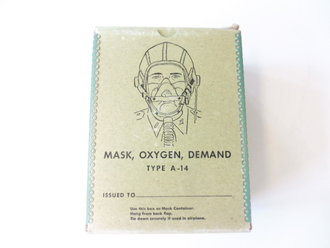 U.S. Army Air Force, Mask, Oxygen, Type A-14, Medium. Rubber a bit dry,  boxed