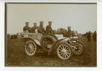 Kaiserreich, Hartkartonbild , Kaiserliche Marine ( Großadmiral Köster ? ) in Fahrzeug 10,5 x 15cm