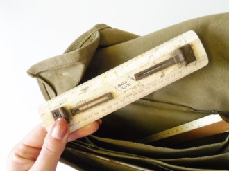 U.S. 1943 dated M1938 Dispatch Case (Map Case). Used, with strap, insert and two rulers