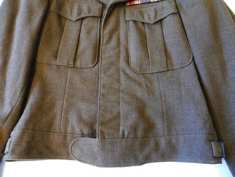 U.S. Army June 1944 dated Jacket, Field, wood OD ( Ike jacket ) size 34 L,  3rd Army member, Bronze star and purple heart, two years of service overseas ( 4 overseas servive bars, each for 6 months)